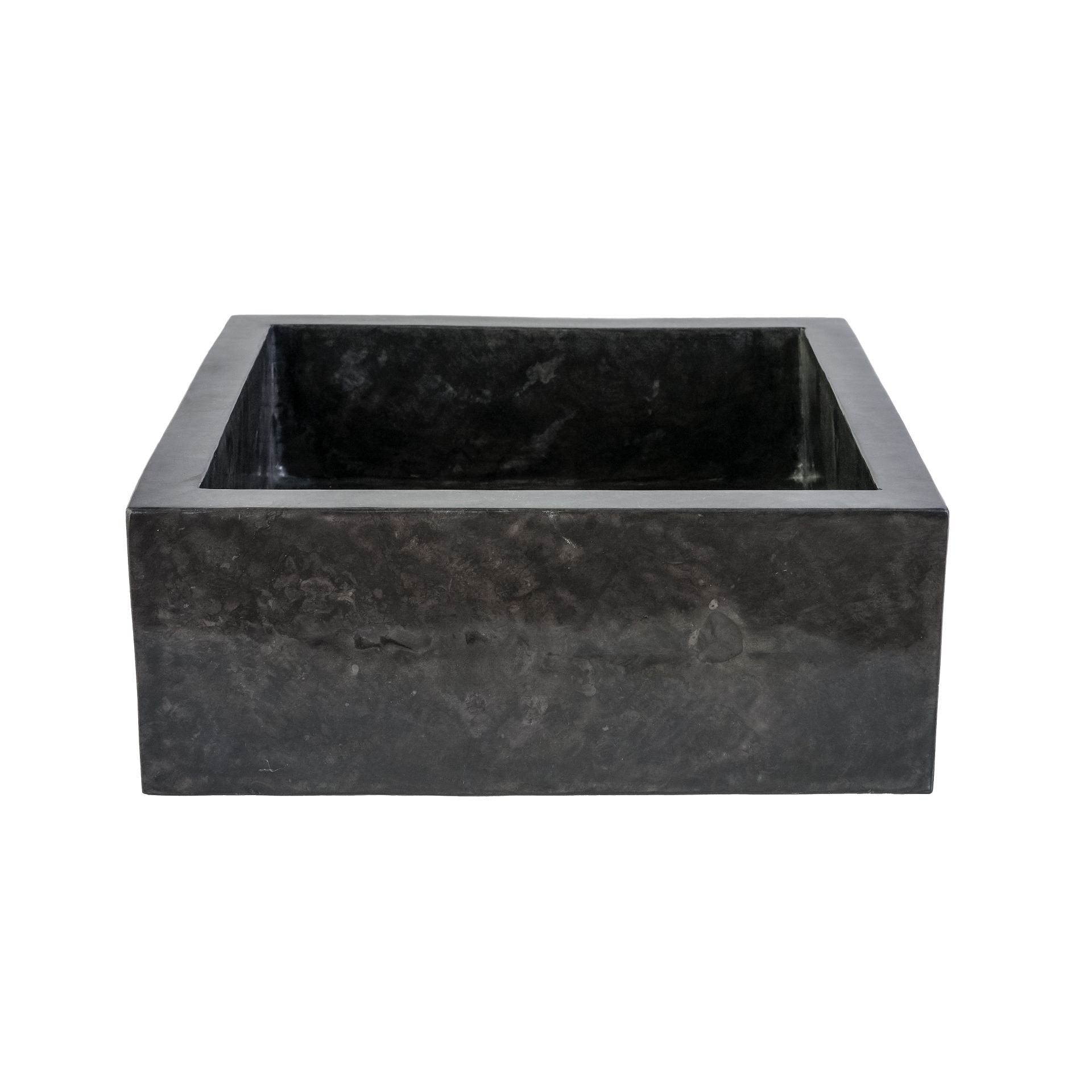 Aloni Lavabo Carré Entièrement Polie 40X40X15cm - Marbre noir - Marbre Gris