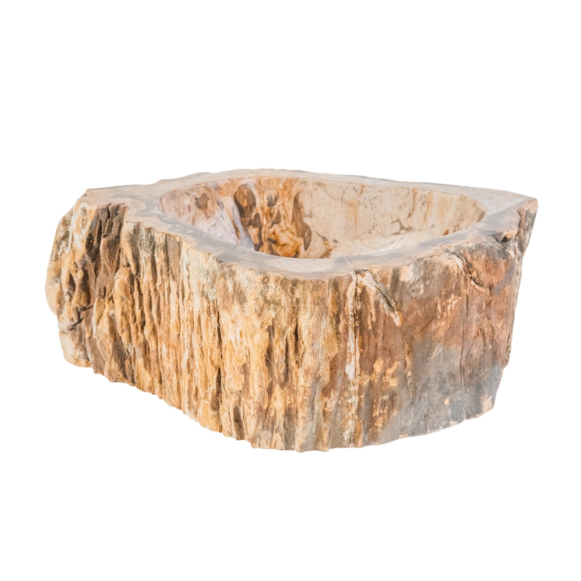 Lavabo En Bois Fossilisé 30-35x15cm