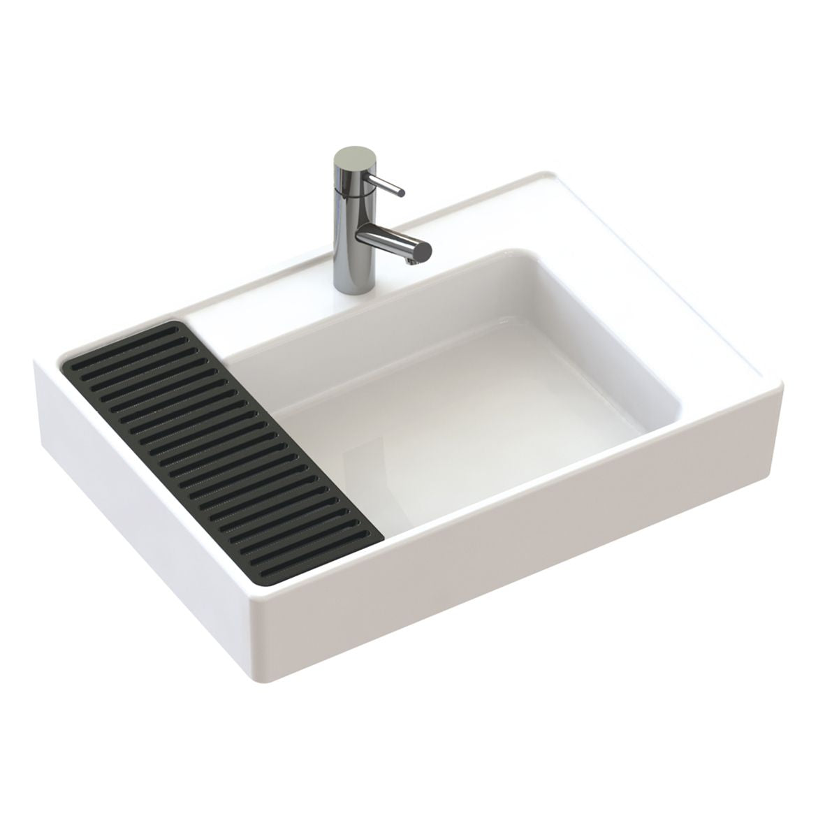 Creavit Lavabo céramique arya blanc avec étagère 68cm