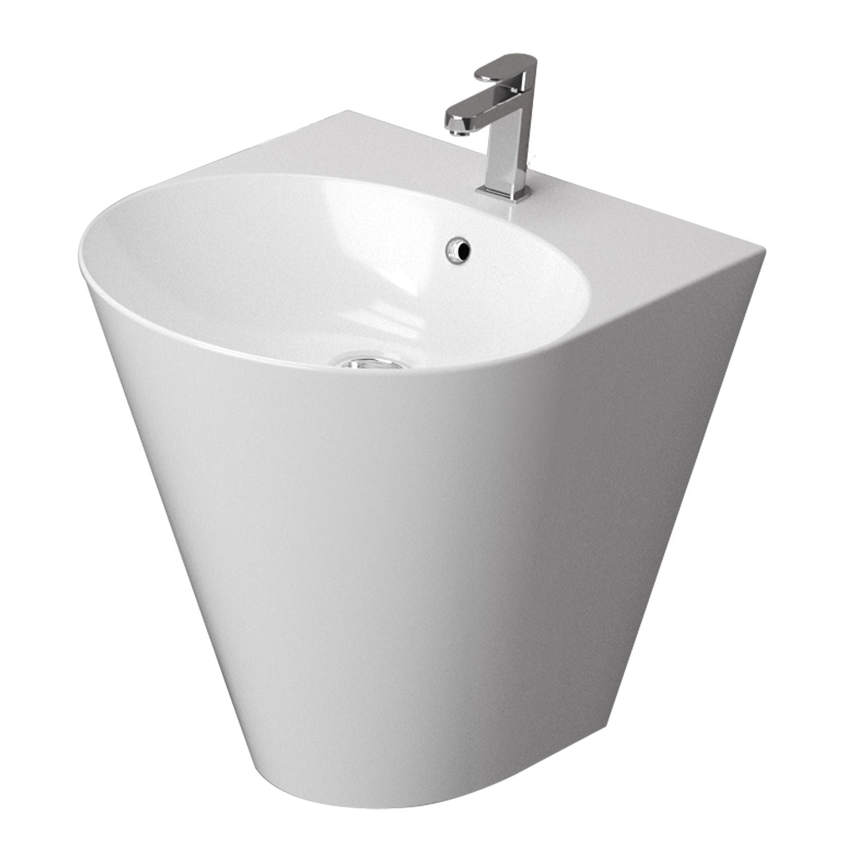 Iglo Lavabo En Céramique Avec Trou Pour Robinet - Blanc Brillant