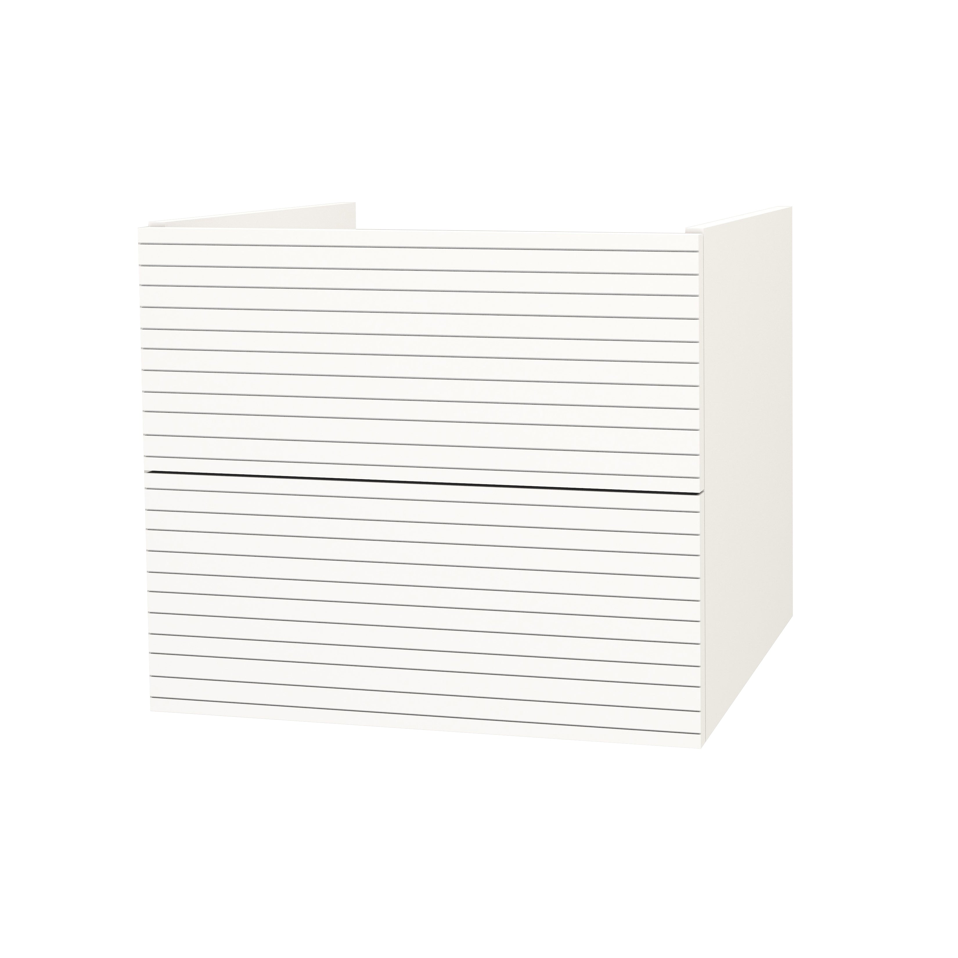 Elite Meuble Bas Avec Relief Horizontal 60cm Blanc Mat - Bois Clair