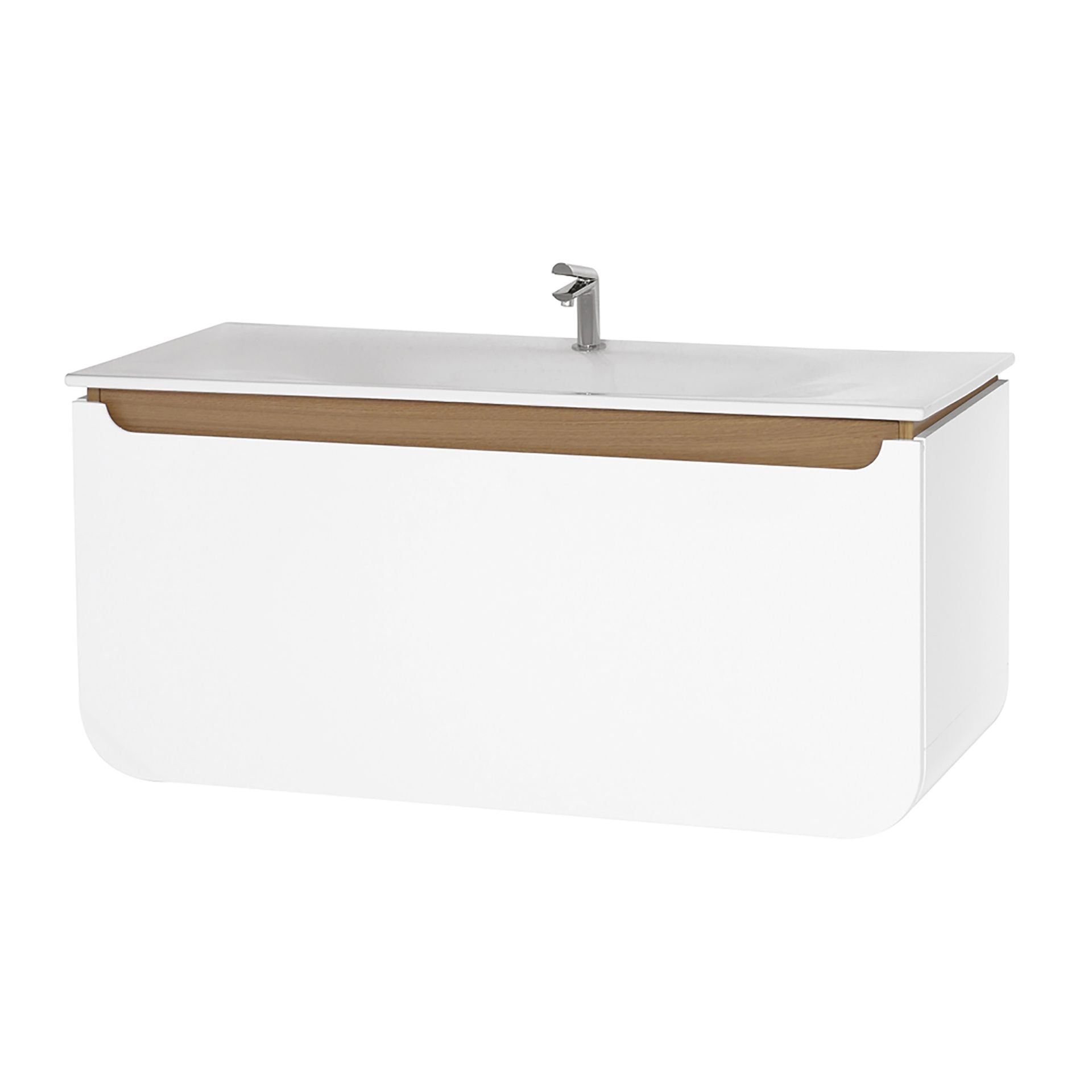 Creavit pion 120 Meuble sous - plan 119.5X85X52.5cm Blanc chêne