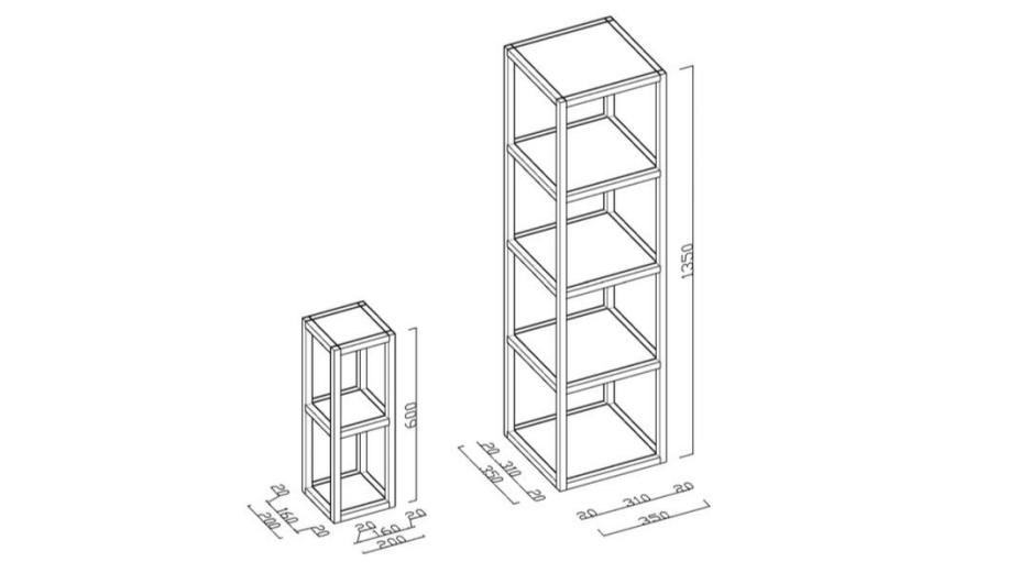 Creavit Aloni Sharp Meuble colonne 35x35x135cm