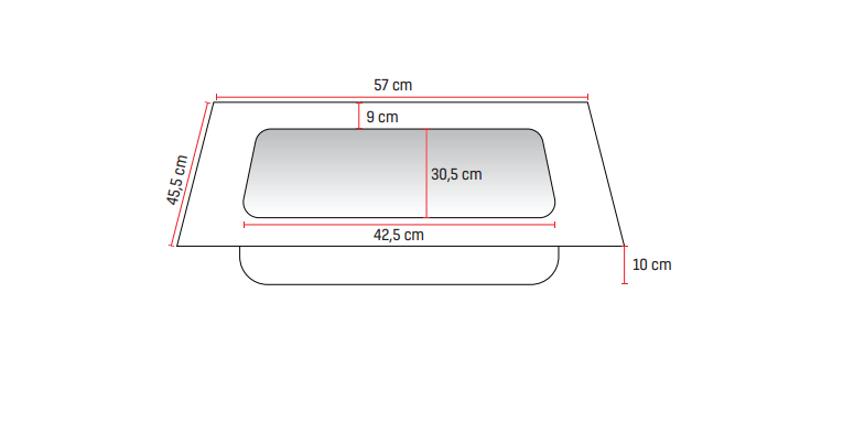 Aloni Solid Surface Lavabo Sans trou de robinet 60cm