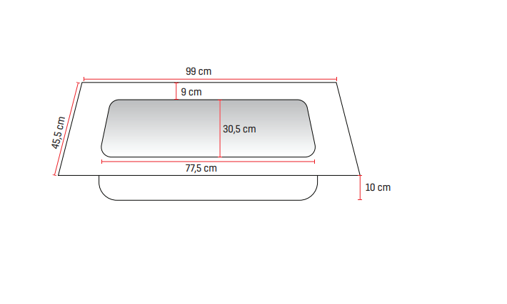 Aloni Solid Surface Lavabo 100cm - Blanc