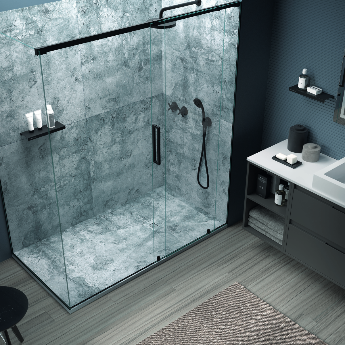 Receveur de douche Cement 07 extra plat conception 3D