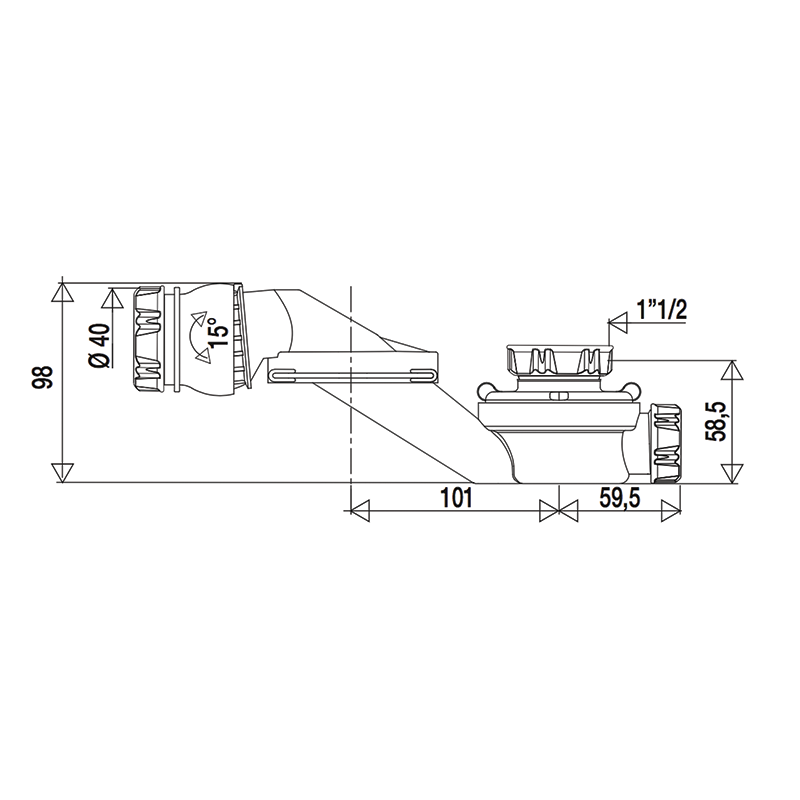 Siphon baignoire extra-plat VALENTIN